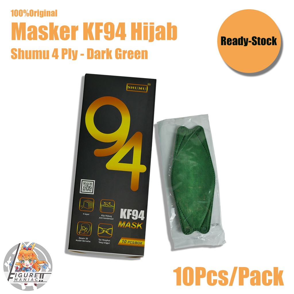 Masker KF94 Hijab Shumu Headloop Warna Single Pack isi 10