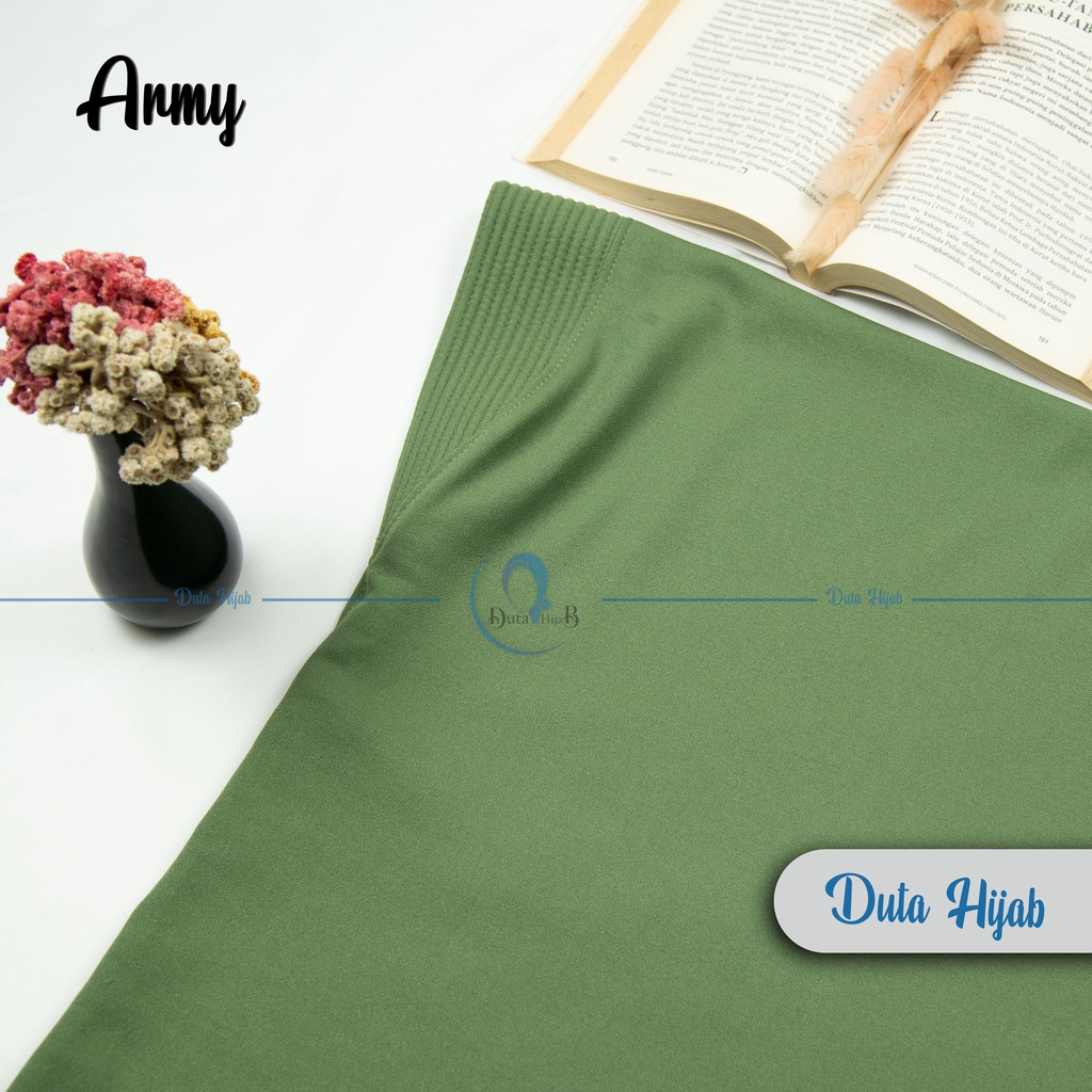 Jilbab instan / Hijab bergo maryam SIMPLE PAD JUMBO L murah (TANPA TALI)-Army