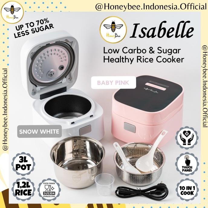Honeybee Isabelle - Low Carbo & Sugar Digital Rice Cooker 3L/1.2L Nasi 31Rx6N68O8