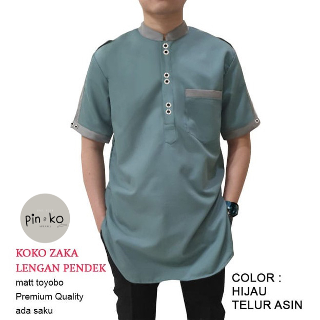 PIK - Koko Kurta Zaka Lengan Pendek S, M, L, XL, XXL, 3XL/ Baju Muslim Pria/ Baju Koko Pria Jumbo