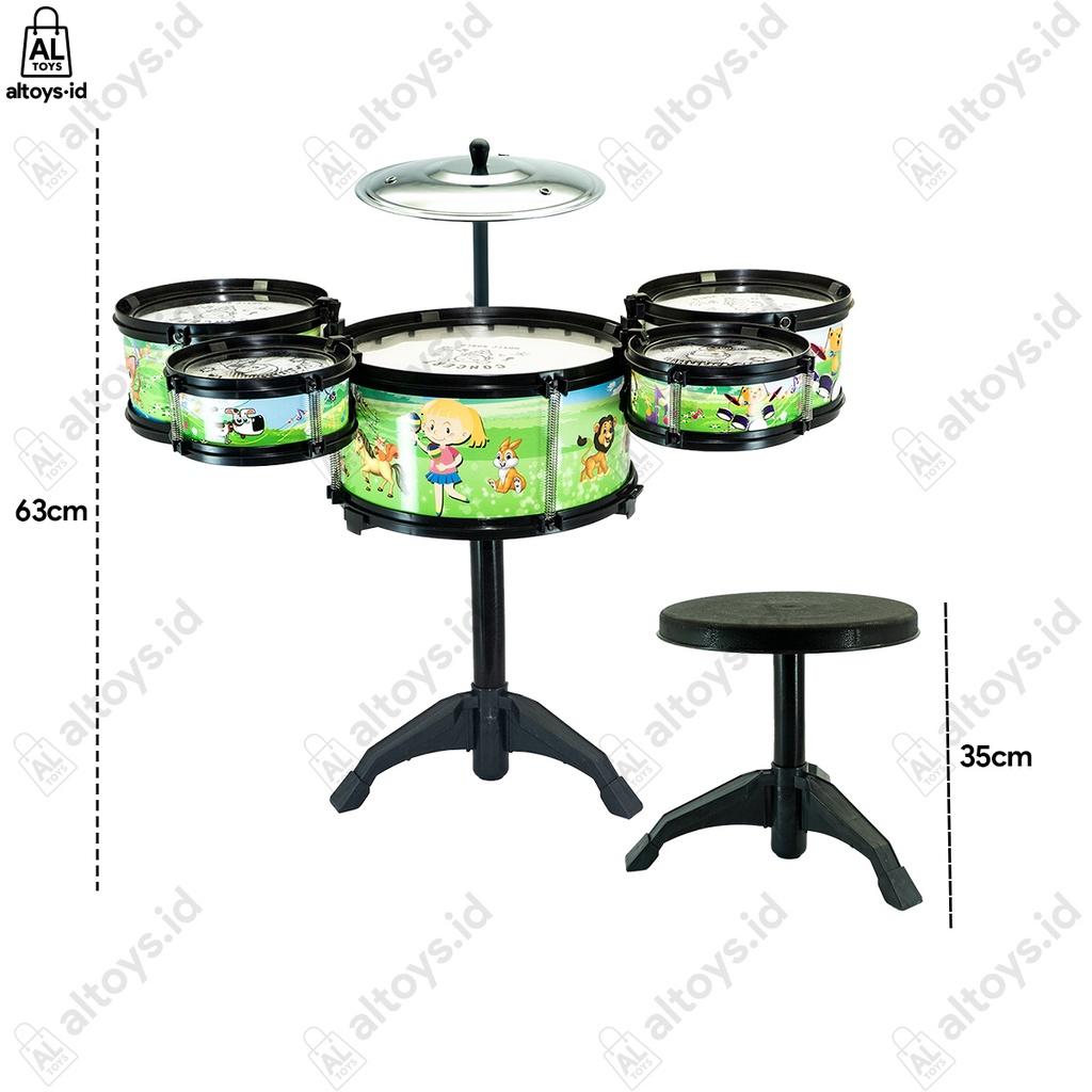 Mainan Anak Jazz Drum Band Besar SH1235 Mainan Alat Musik Anak Set