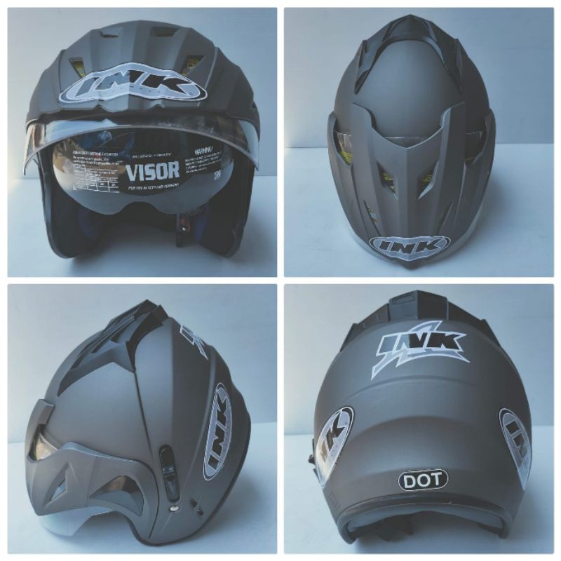 HELM MODEL JP8 DOBELVISOR FREE PACKING BUBBLE DAN DUS grosir ecer