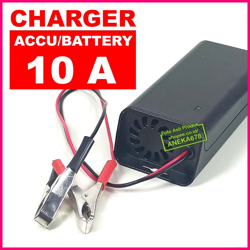 CHARGER AKI 10A 12 VOLT CAS ACCU 10 A MOBIL MOTOR V SMART FAST HS 1210 AMPERE