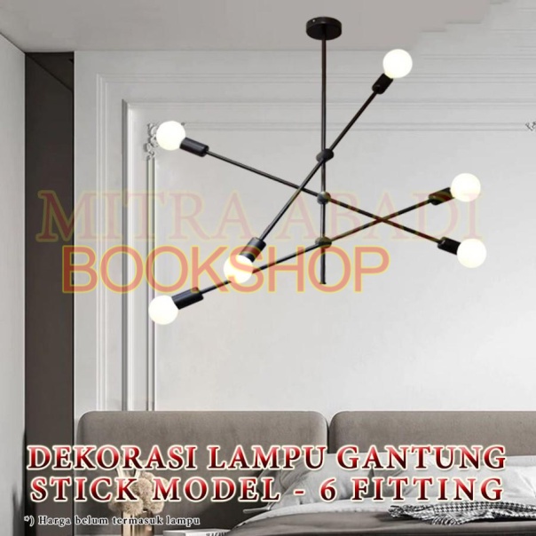 Dekorasi Lampu Gantung Stick Model - 6 Fitting