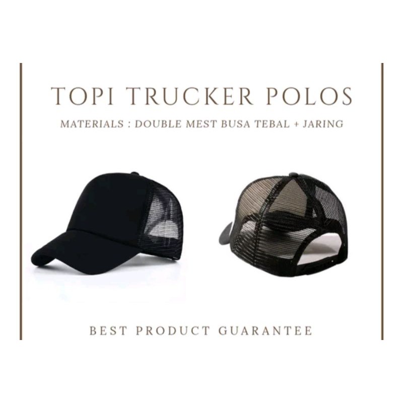 Topi Trucker Jaring Polos / Topi Trucker Pria / Topi Jaring Kombinasi / Topi Grosir