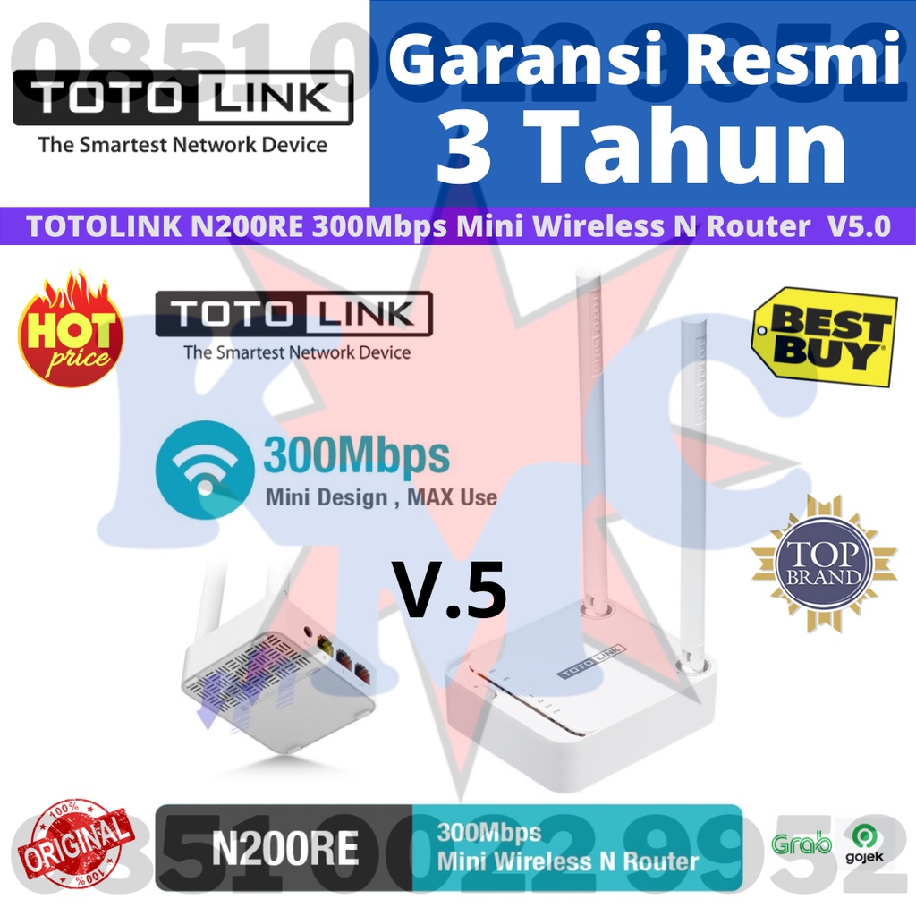 TOTOLINK N200RE 300Mbps  Mini Wireless N Router - VERSI 5.0