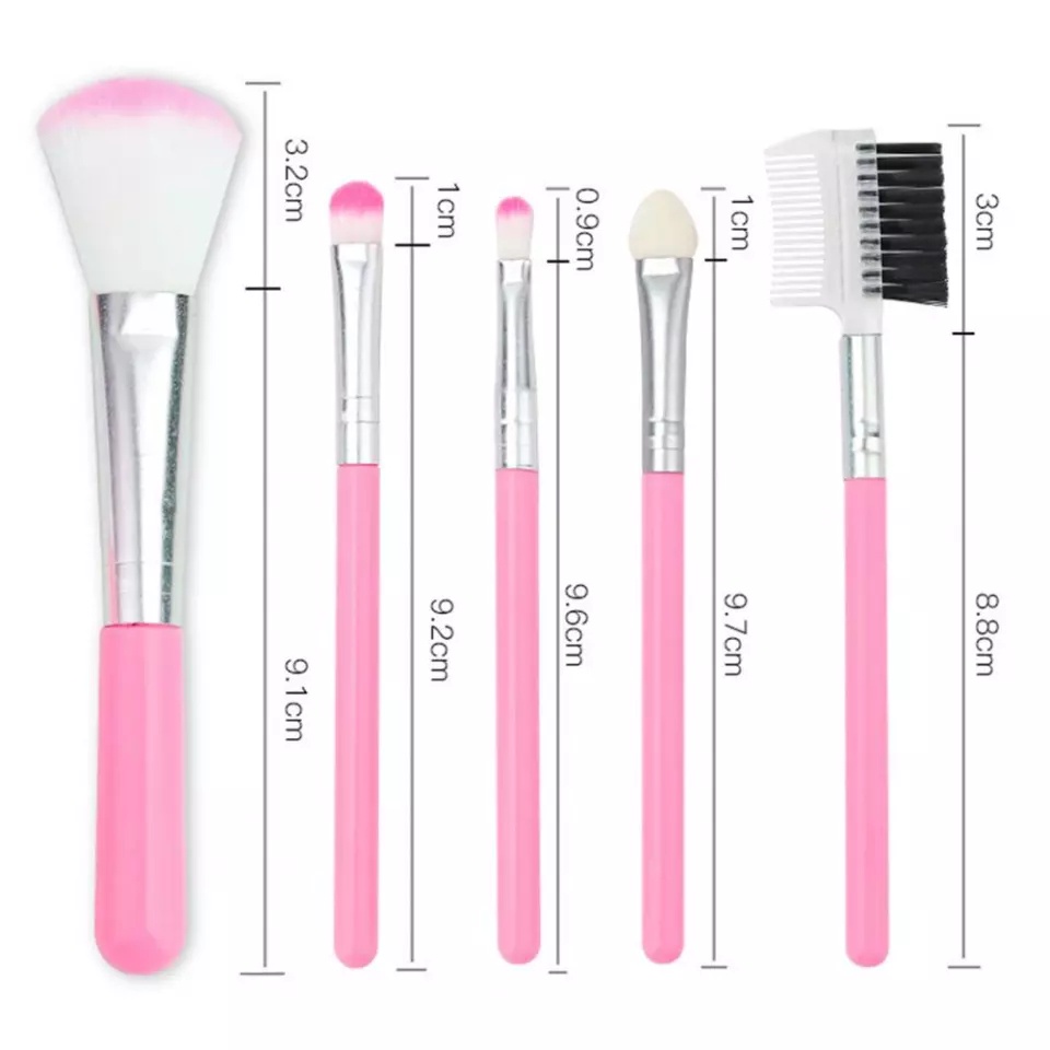 Make Up Brush Kuas One Set 5 in 1Set AB08 Eyebrow Brush Blush On Brush Eyeshadow Brush Sponge ACC