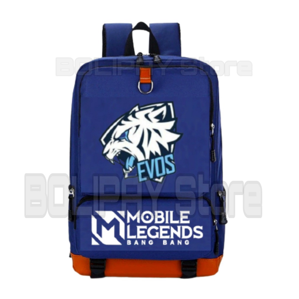 Tas Ransel anak sekolah Laki-laki Tk Sd Smp Gaming Mobile Legend Motif Evos Terbaru 2022 - Ready Merah Hitam Biru