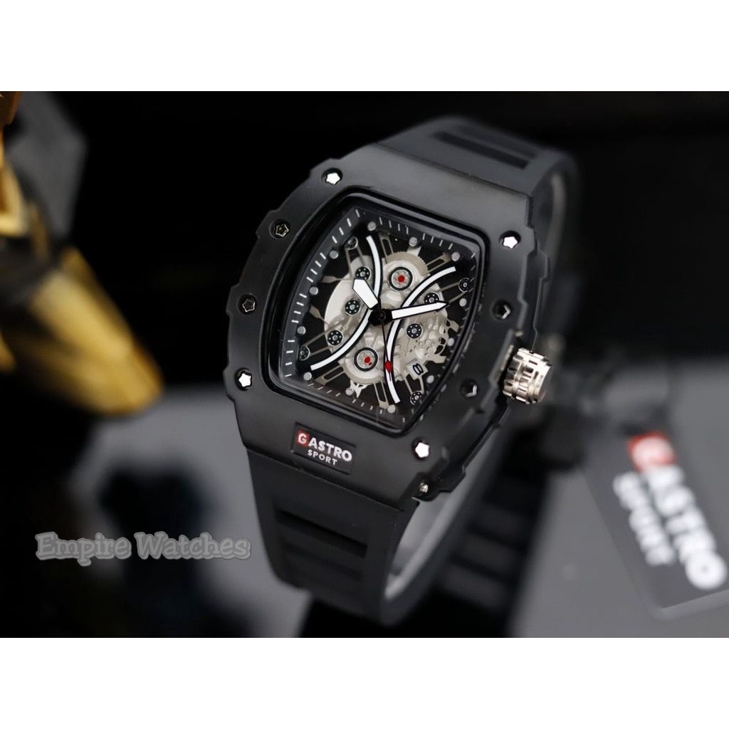 Jam Tangan Gastro RM Pria Cowok Analog Strap Rubber Tanggal Aktif