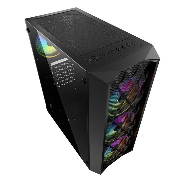 VURRION RATLE - Mid-Tower Gaming PC Case|Casing PC|Tempered Glass