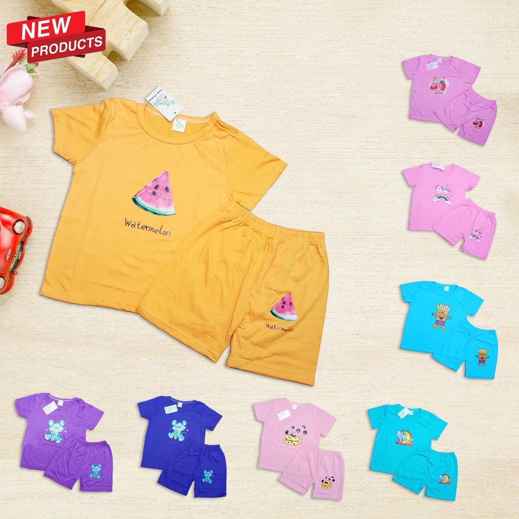 Baju bayi laki laki baju bayi perempuan stelan bayi stelan anak import korea 1-2 tahun setelan anak 