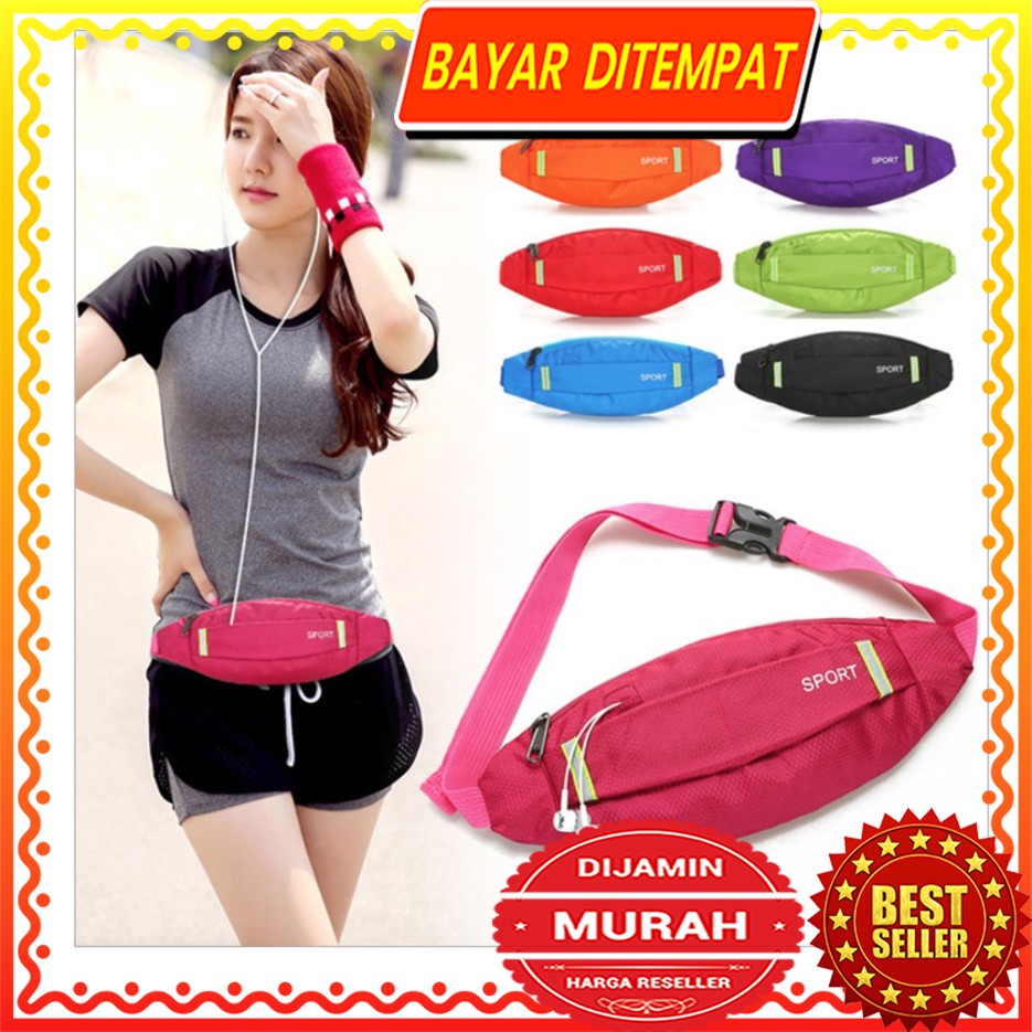 LJY15 Tas Pinggang  Pria Wanita Unisex Sport Waist Bag Murah Impor TKM