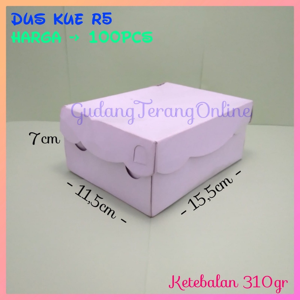 

Dos Kue R5 / Kardus Kue putih / dus jajan isi 100pc
