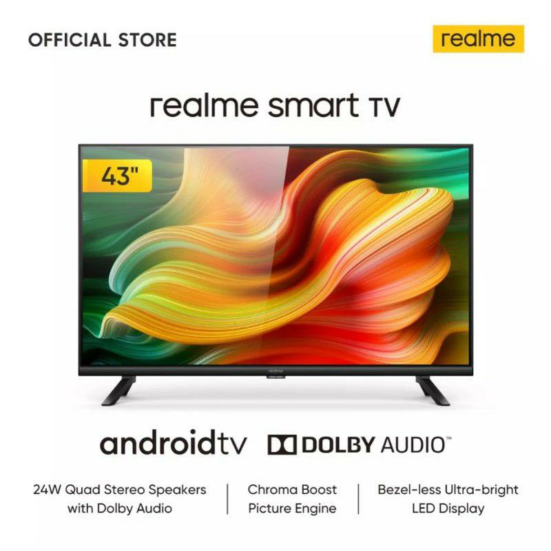 REALME ANDROID SMART TV LED 43 INCH (43 INCH / FHD TV / USB MOVIE) GARANSI RESMI