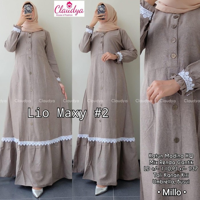 Dress Muslim Fashion Muslim Gamis OOTD Casual Remaja Kekinian // Baju Gamis Fashion Kekinian Bigsize