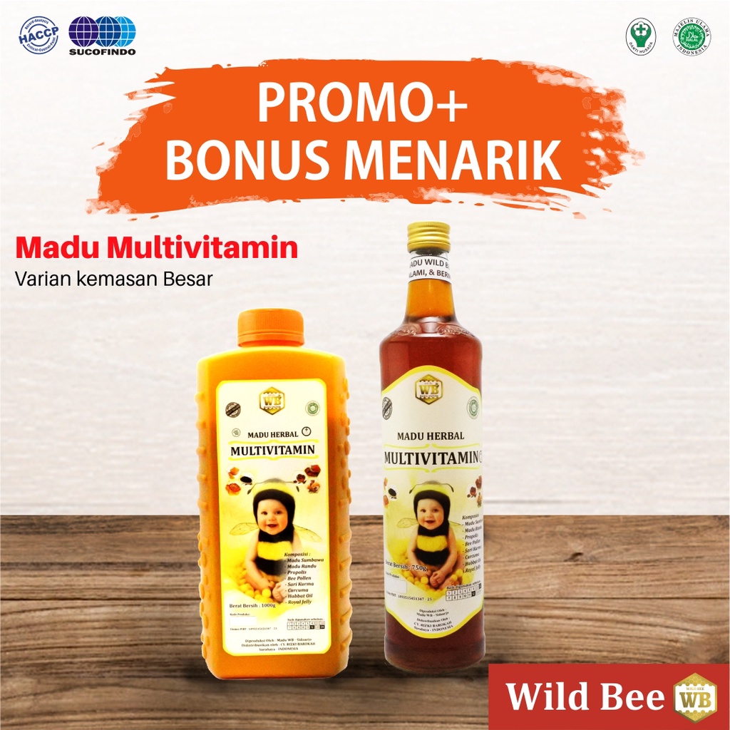 

Madu Anak Multivitamin besar/Madu Herbal-Garansi Murni & Asli 100%-Wild Bee