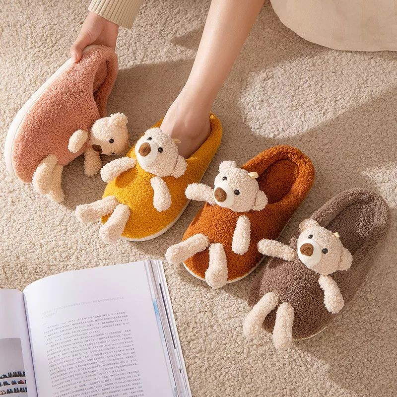 Sandal rumah baby sandal rumah anak lucu sandal bulu sandal rumah teddy bear sandal anak couple momm