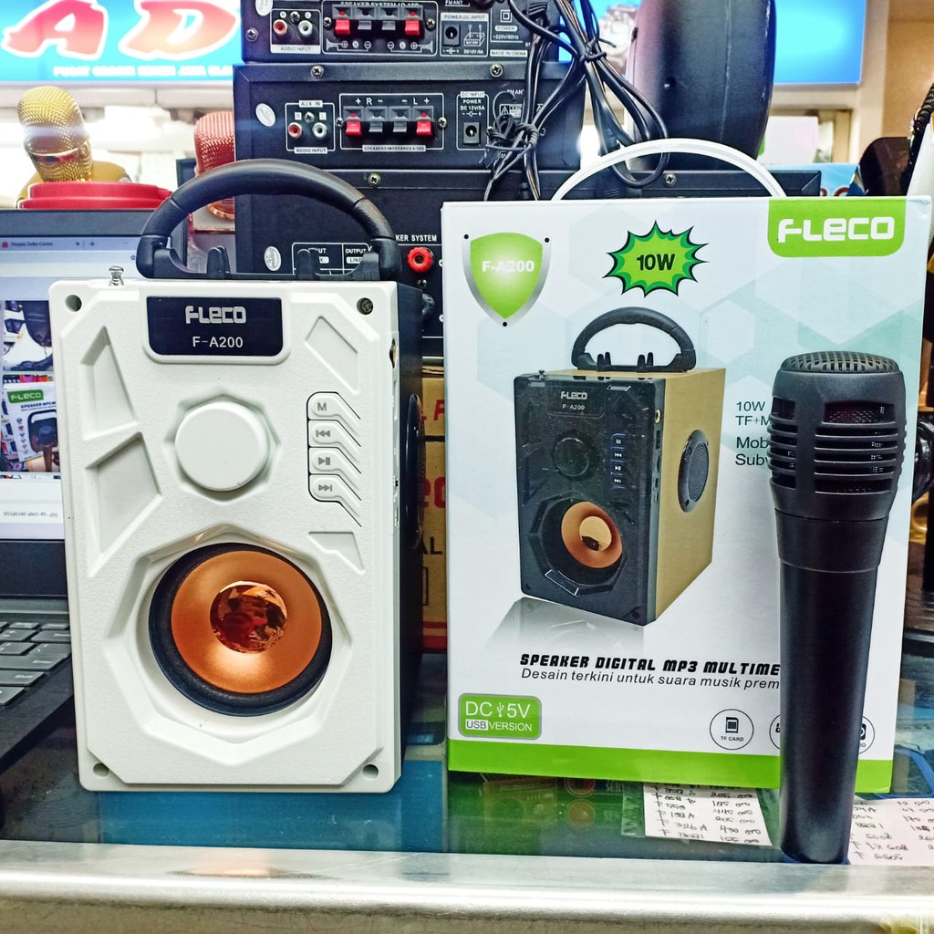 Speaker Bluetooth Fleco F-A200 BONUS MIC Support 10W TF/MMC/FM