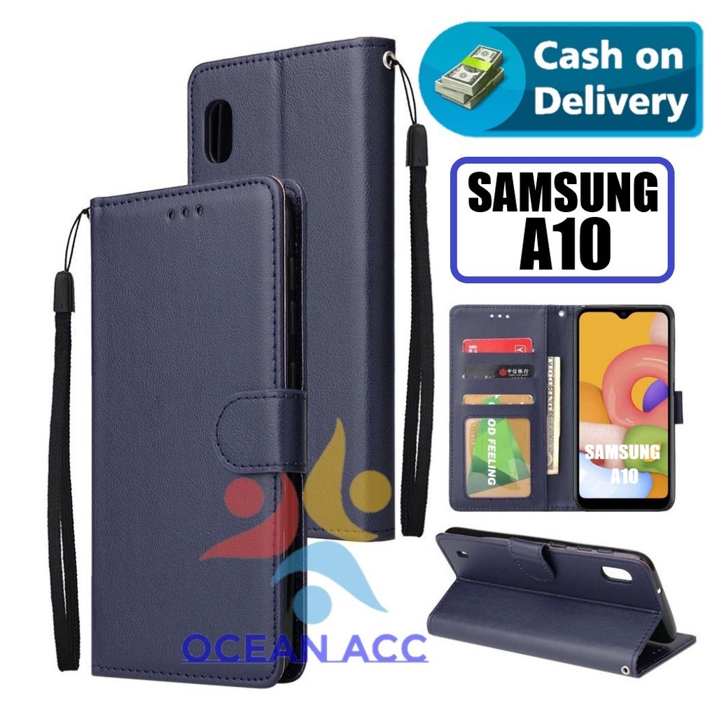 DOMPET HP PREMIUM UNTUK SAMSUNG A10 NEW LEATHER FLIP CASE SAMSUNG A10 NEW