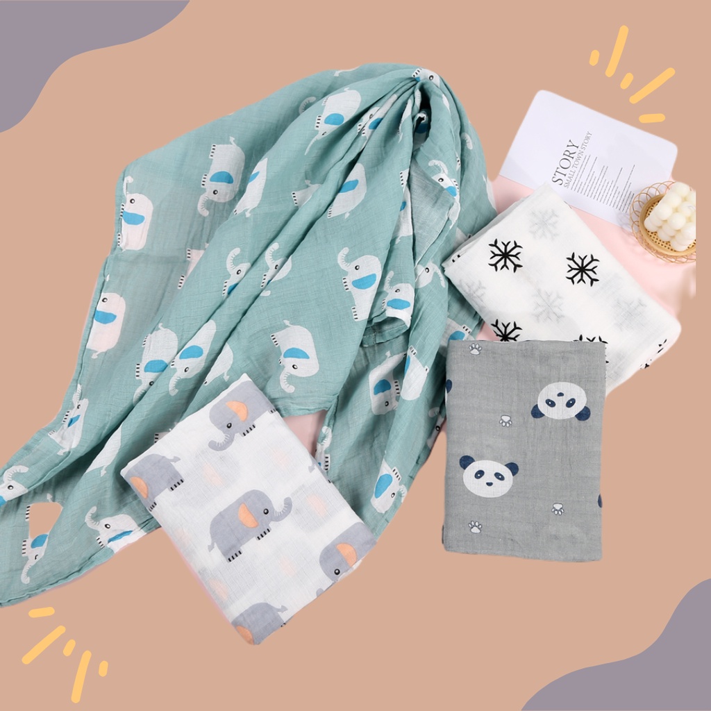 bedong bayi baby Selimut Bayi Swaddle Newborn baby Blanket muslin swaddle cotton wrap