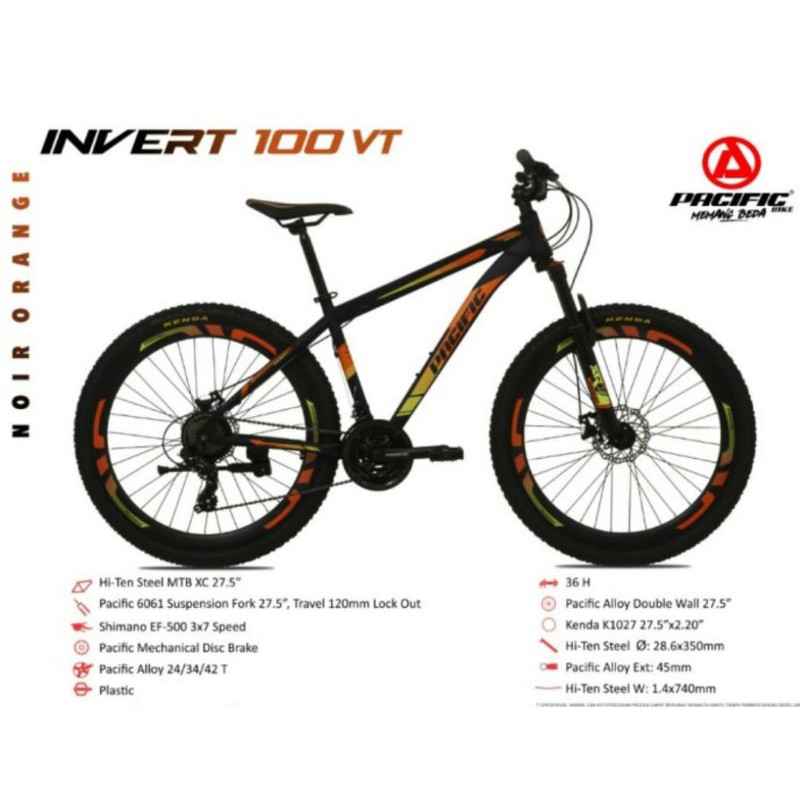 Sepeda Gunung MTB 27.5 Inch Pacific Invert 100 VT