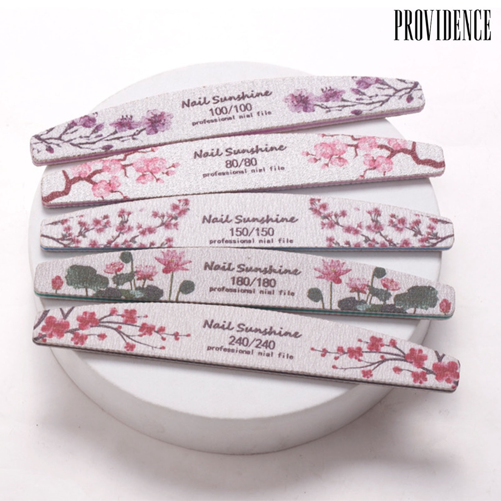 Providence 5pcs / Set Kikir Kuku Bentuk Bulan Sabit Untuk Manicure