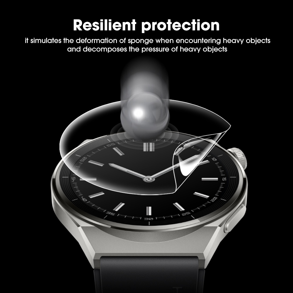 Film Pelindung Layar Bahan TPU Hydrogel Transparan 9D Curved Untuk Smartwatch Huawei GT 3 Pro