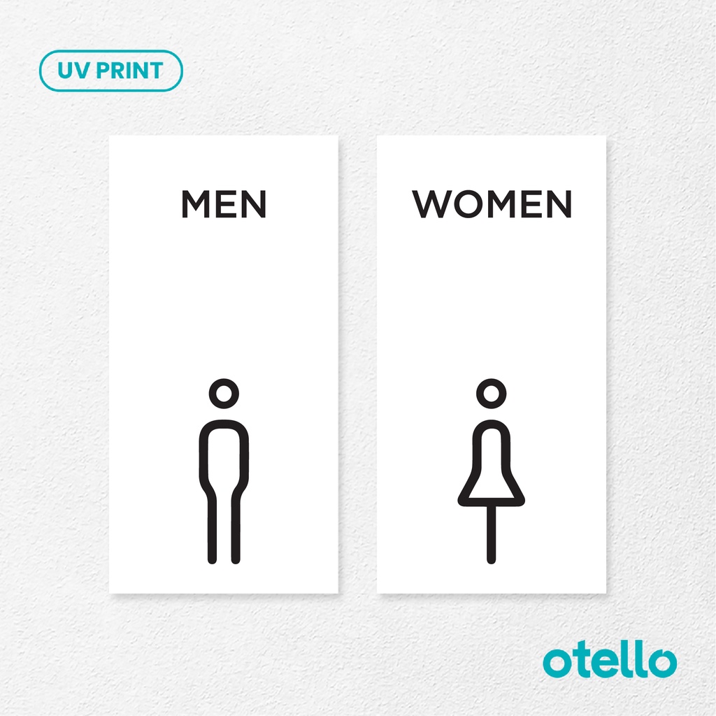 Toilet Sign Akrilik Acrylic Sign Restroom Men Women Pria Wanita WC Umum Modern Sign Board Aklirik Minimalist