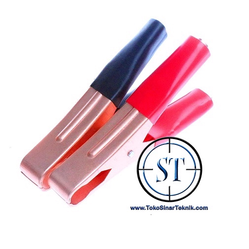 Capitan Aki Tembaga Set Copper Jepit Accu Capitan Aki Buaya Motor Mobil Charger Inverter Aligator 60A Merah Hitam Tembaga Bisa di Disolder BA-107D