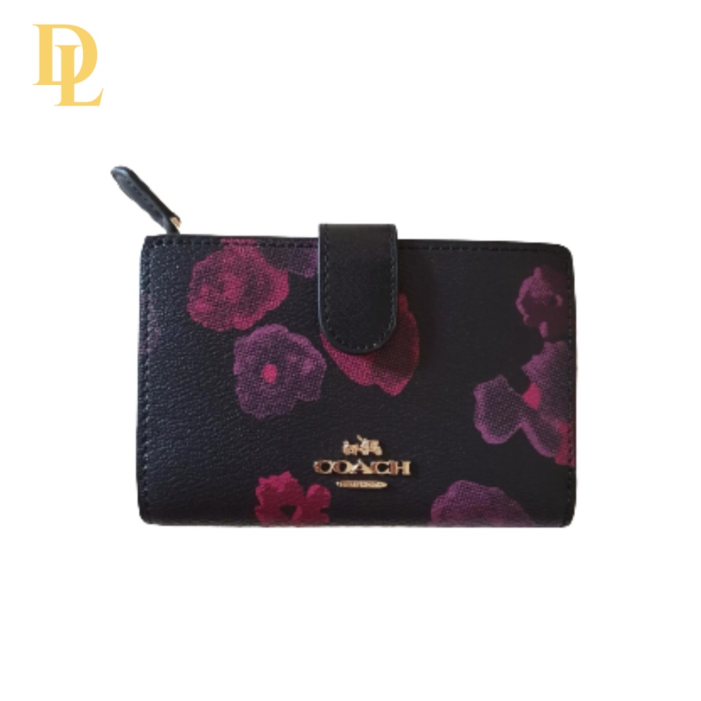 COACH MEDIUM CORNER ZIP WALLET WITH HALFTONE FLORAL PRINT (F39127)