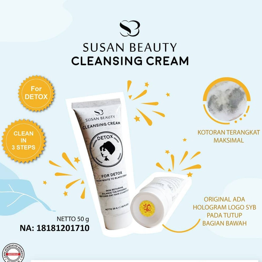 DETOX CREAM BPOM BY SUSAN BEAUTY LAMARS DETOX CREM TUBE BPOM