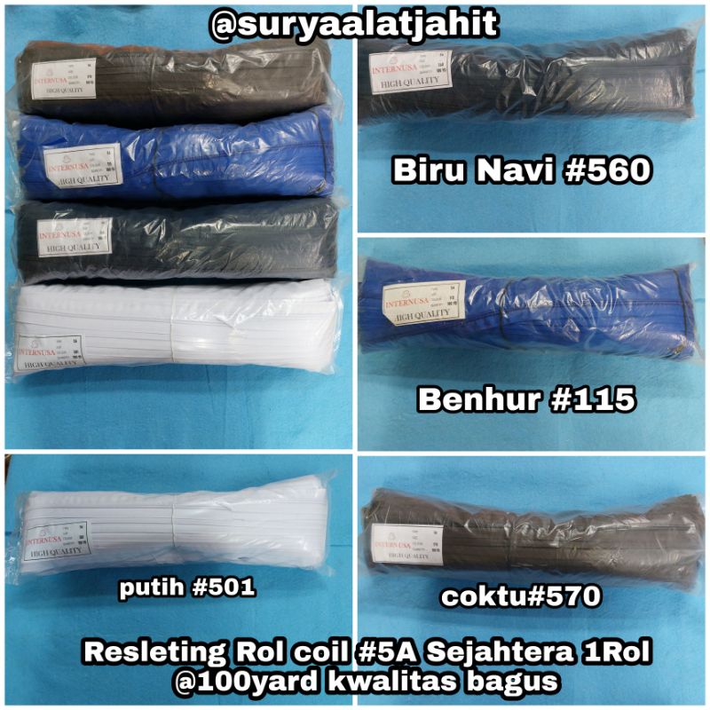 Daun Resleting Sejahtera coil 5A Pth/wrn +/-100Y =rp.105.500/1Rol