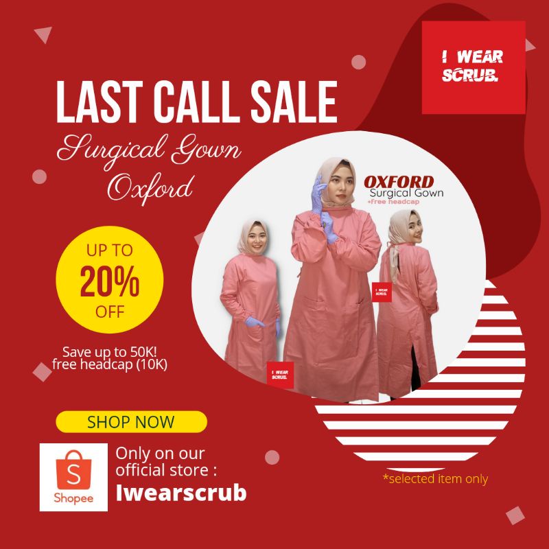 GOWN SURGICAL / GOWN JUBAH OK BAHAN KATUN OXFORD
