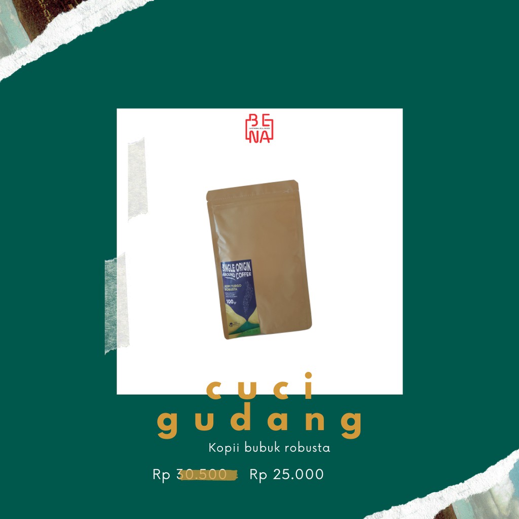 

Single origin ground coffee kopi bubuk Turgo robusta 100 gram