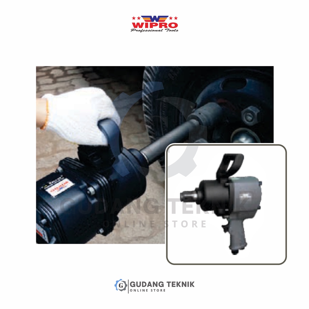 Air Impact Wrench 1&quot; TWIN HAMMER Truck Heavy Duty WIPRO AIW-1030B / Alat Buka Pasang Baut Impact Wrench ANGIN 1 Inch Truk WIPRO AIW1030B - Alat Buka Baut Truck Angin WIPRO AIW 1030B