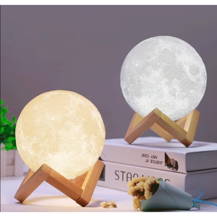 Moon Night Light Lamp Lampu Hias LampuTidur Bulan 3D 20cm Rechargeable