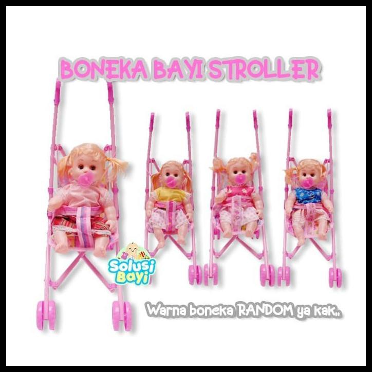 Mainan Anak Perempuan Boneka Bayi Stoller Bisa Nangis