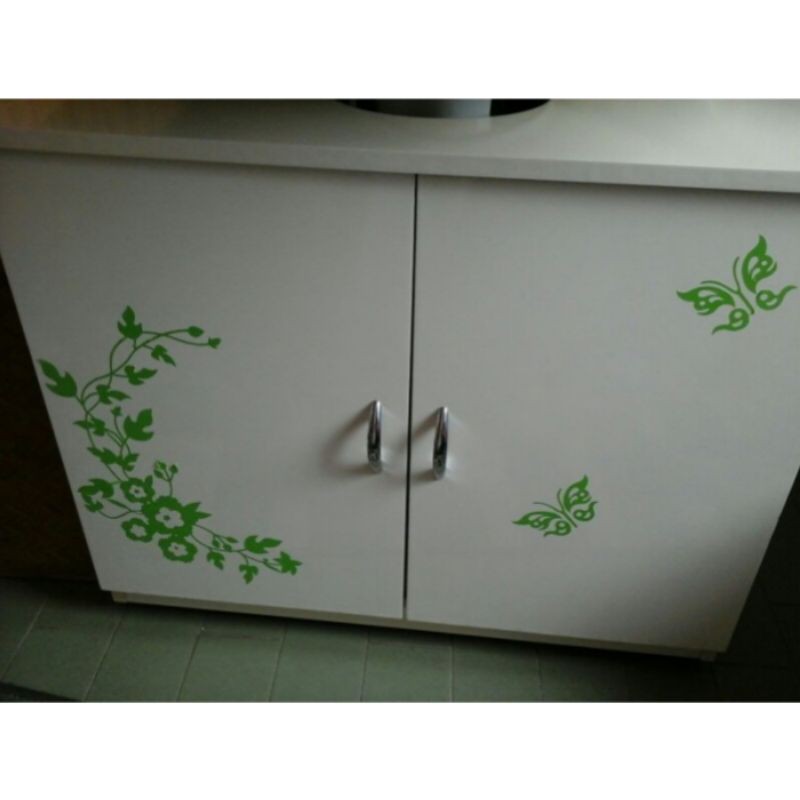 Sticker toilet WC bunga kupu-kupu - stiker kloset kupu - dekorasi closet kamar mandi