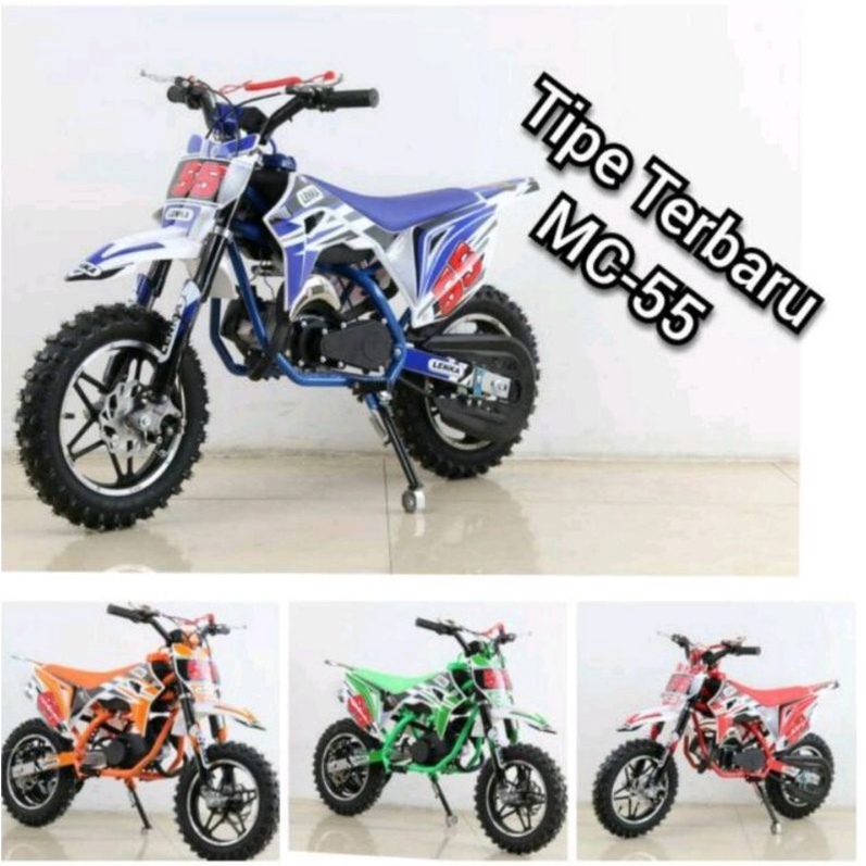 Motor Cross Lenka MC55 Rangka KOKOH dan KUAT 50cc 2T Bensin Mini Trail Cross Mini Medium