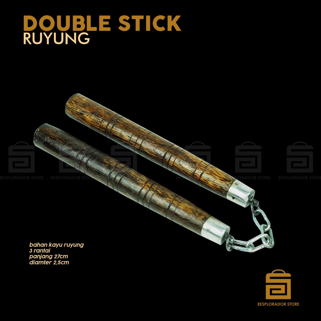 Nunchaku Kayu Ruyung (Double Stick Kayu)