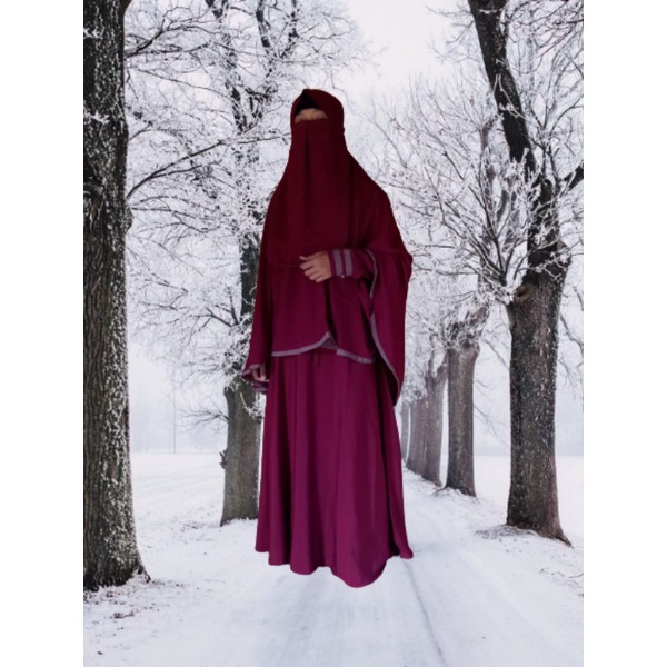 set gamis wolfis / gamis syari / set gamis cadar / gamis polos / set gamis polos cadar /gamis ruqaya