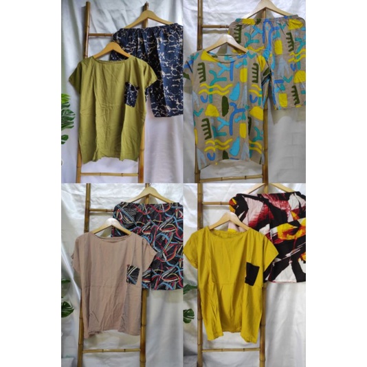 Babydoll celana pendek one set rayon daster kekinian