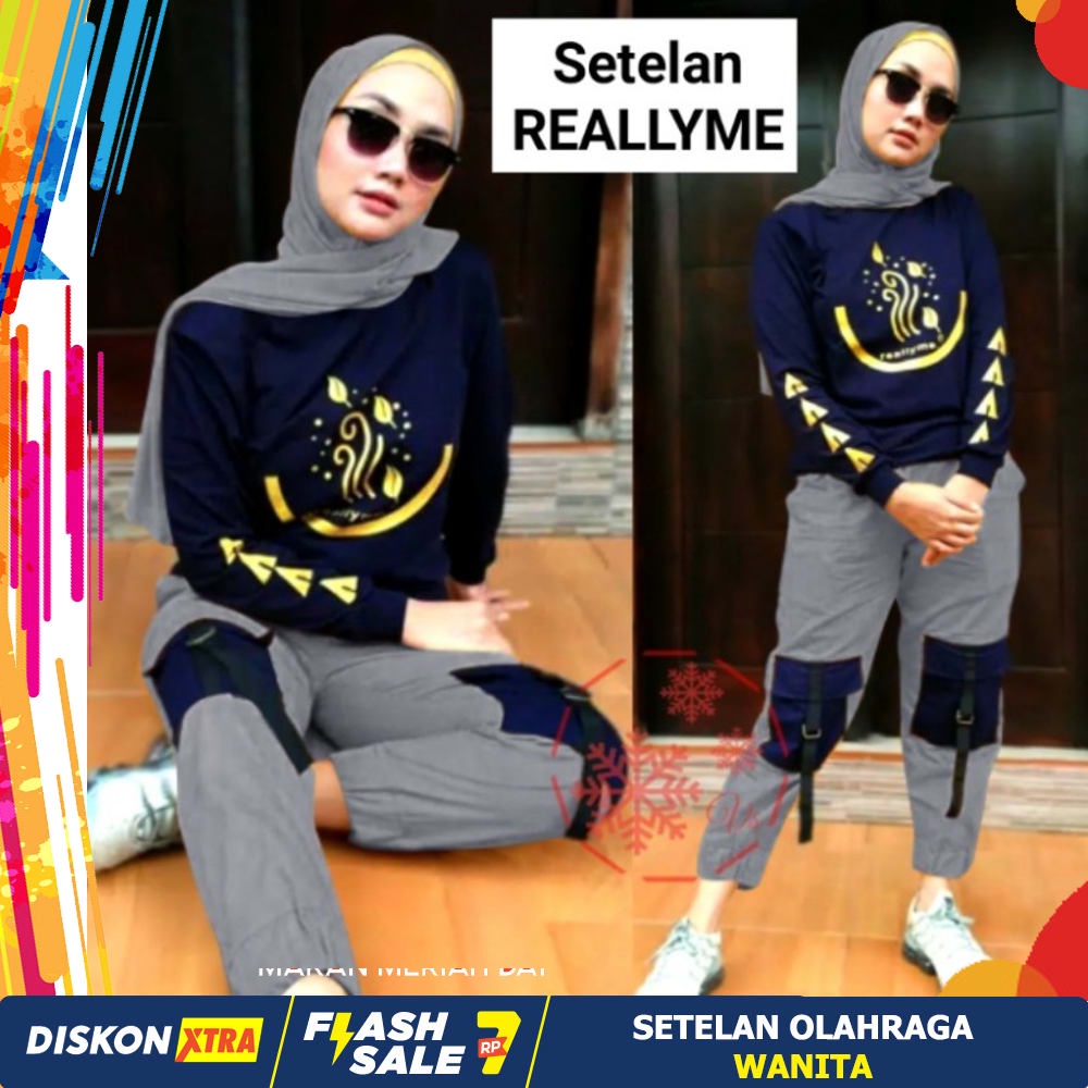 Baju Senam Aerobic Setelan Zumba Olahraga Panjang Muslim Hijab Gym Cycling Training Army Ungu i.6273