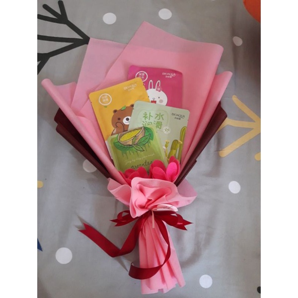 Buket Masker Pink Wrapping