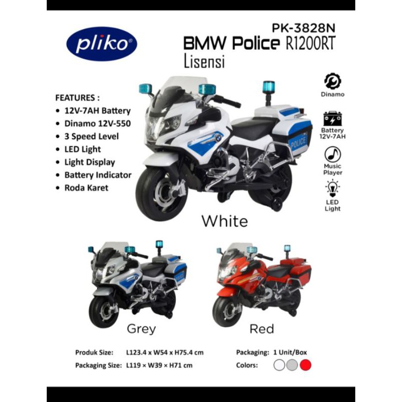 Motor Aki Pliko PK3828N Model BMW POLICE  R1200RT  Lisensi