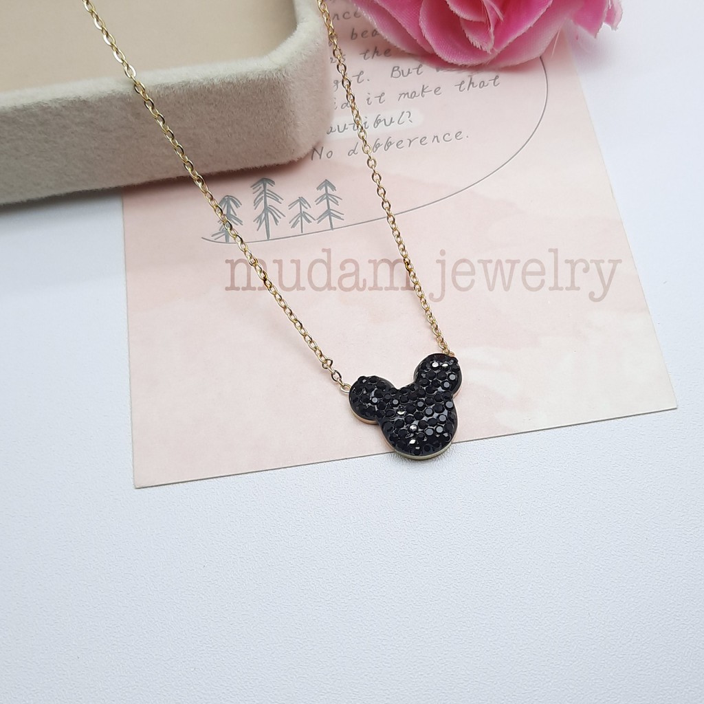 Kalung Titanium Mickey  Tersedia Warna Rose Gold dan Gold