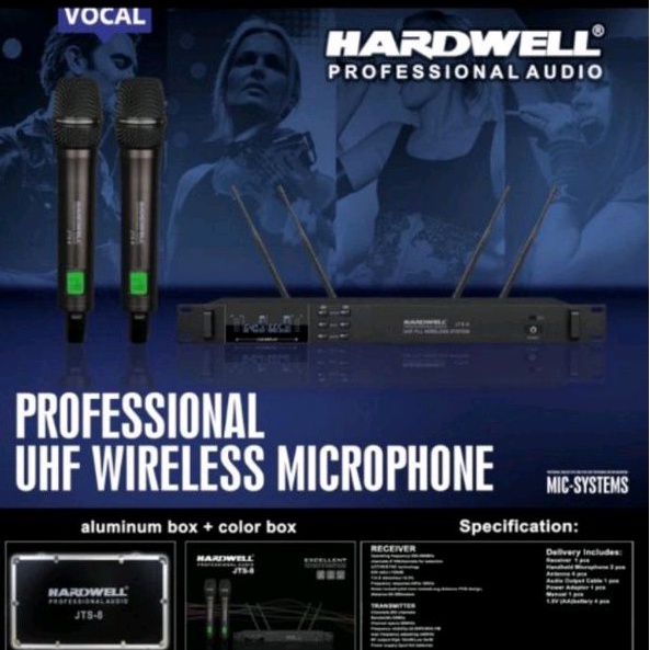 Mic wireless hardwell JTS-8/JTS 8 original 2mic handheld