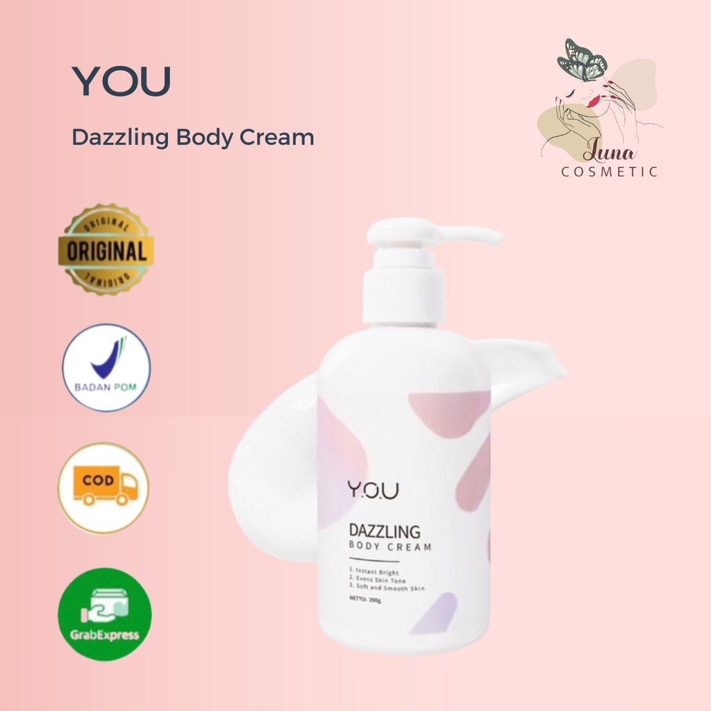 YOU DAZZLING BODY CREAM 200gr / body lotion instant whitening YOU