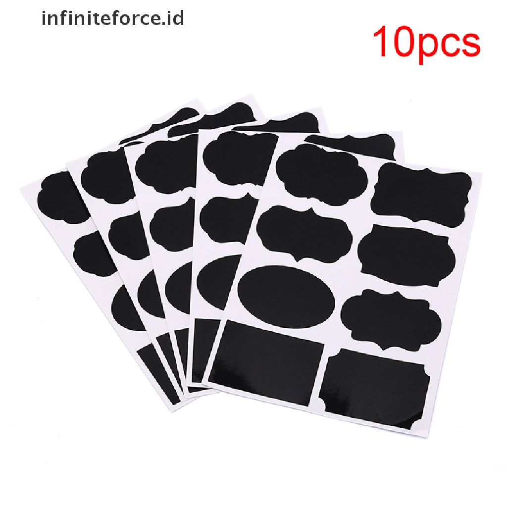 Infiniteforce.id 80pcs / set Stiker Papan Tulis Hitam 5x3.5cm Bisa Dihapus Untuk Label Toples Dapur