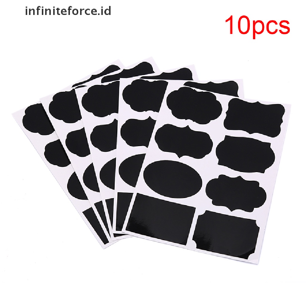 Infiniteforce.id 80pcs / set Stiker Papan Tulis Hitam 5x3.5cm Bisa Dihapus Untuk Label Toples Dapur